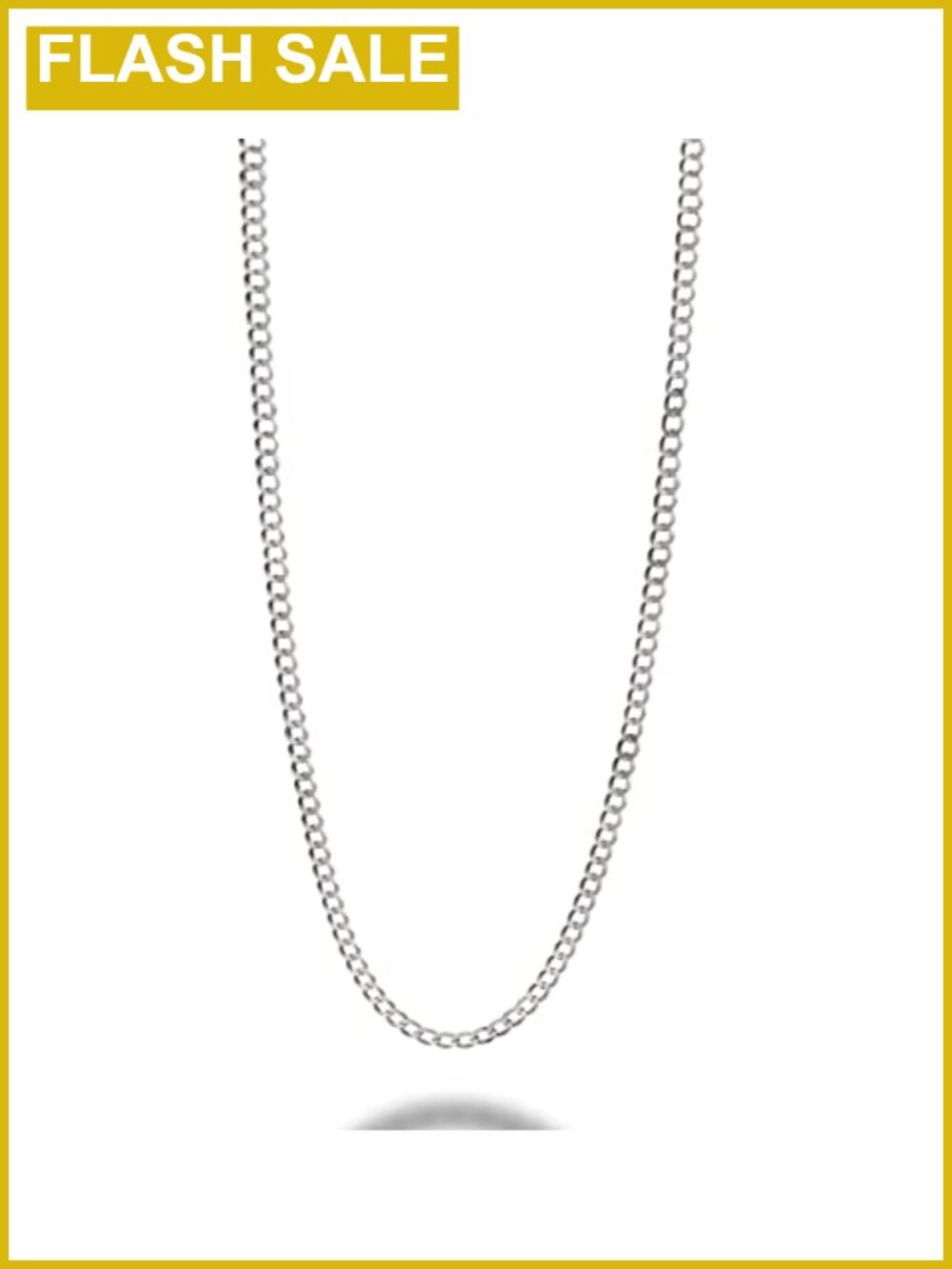 925 Sterling Silver 3mm Italian Curb Cuban Link Chain Necklace Solid